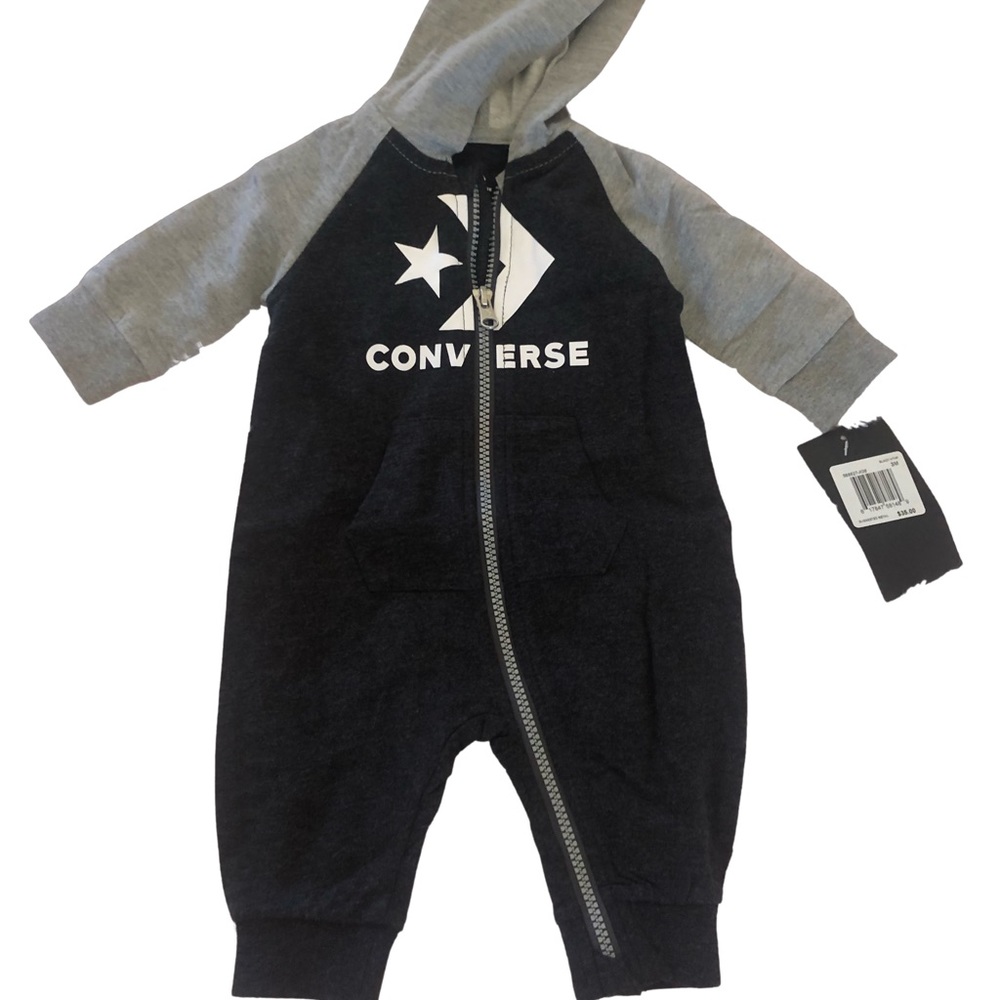 NWT Converse Coverall hoodie 1-3m,1- 6m